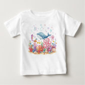 Cute Whale Octopus Under the Sea ベビーTシャツ (正面)