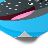 Cute whale shark happy cartoon illustration ポスター (角)