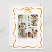 Cute Whimsical 4 Photo Doodle Poinsettia Christmas シーズンカード (裏面)