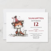 Cute whimsical animals design kids birthday invite 招待状 (正面)