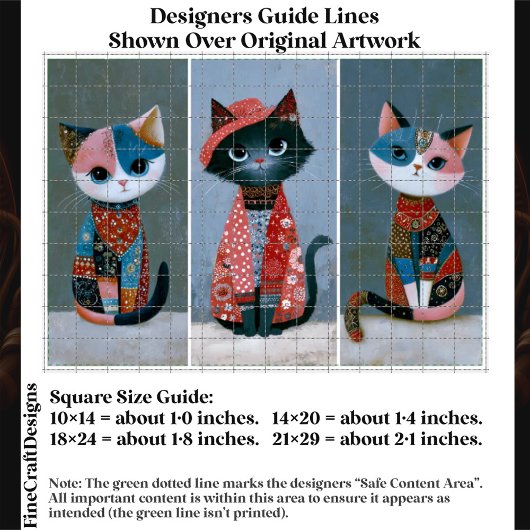 Cute Whimsical Boho Cat Set, Pastel EV6R Decoupage 薄葉紙