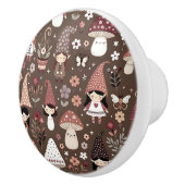 Cute Whimsical Brown Fairy Gnome Elves セラミックノブ (右)