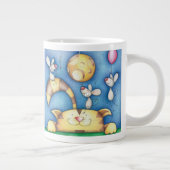 Cute Whimsical Cat and Mouse Moon Art Personalised ジャンボコーヒーマグカップ (右)