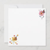 Cute Whimsical  Cat, Flowers and Butterflies カード (裏面)