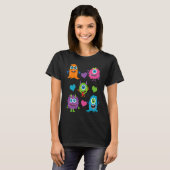 Cute Whimsical Colorful Little Monsters With Heart Tシャツ (正面フル)