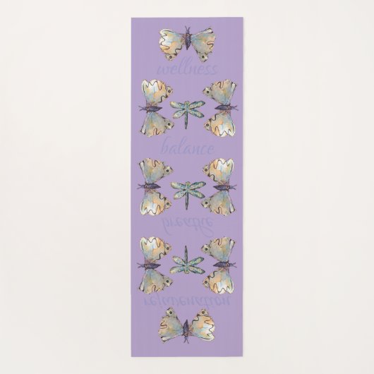Cute Whimsical Dragonfly Butterfly Maureen Girard ヨガマット (裏面)