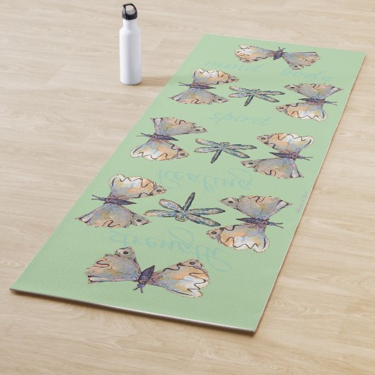 Cute Whimsical Dragonfly Butterfly Maureen Girard ヨガマット (インサイチュ)
