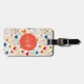 Cute Whimsical Flowers Luggage Tag ラゲッジタグ (正面横)