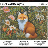 Cute Whimsical Forest Fox, Flowers ET9R Decoupage  薄葉紙