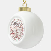 Cute Whimsical Fox Snowflake Framed Ornament セラミックボールオーナメント (右)