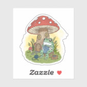 Cute Whimsical Frog Knitting Illustration シール (シート)