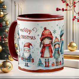 Cute Whimsical Girly Christmas コーヒーマグカップ