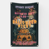 Cute Whimsical Halloween Night Outdoor 横断幕 (縦)