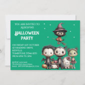 Cute Whimsical Halloween Party 招待状 (正面)