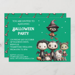 Cute Whimsical Halloween Party 招待状