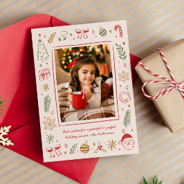 Cute Whimsical Hand-Drawn Christmas Icons シーズンカード