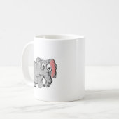 Cute Whimsical Hand-Drawn Elephant Illustration コーヒーマグカップ (正面左)