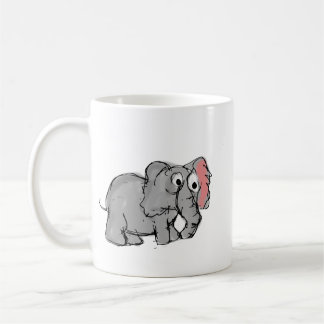 Cute Whimsical Hand-Drawn Elephant Illustration コーヒーマグカップ