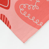 Cute Whimsical Hearts  フリースブランケット (角)