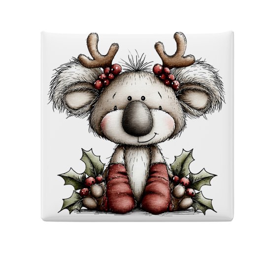 Cute Whimsical Koala Christmas Magnet マグネット