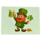 Cute/whimsical leprechaun Saint Patrick's Day  ラージペーパーバッグ (裏面)