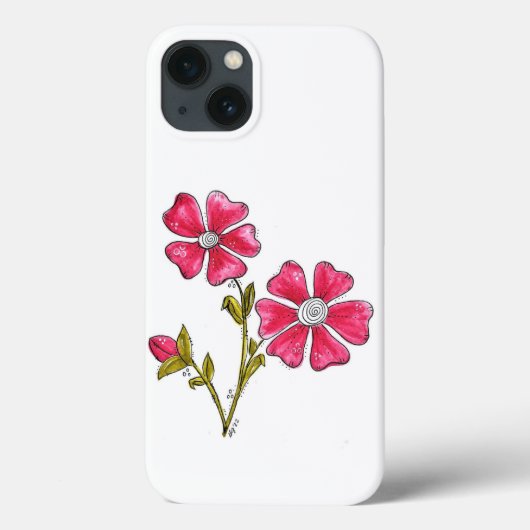 Cute Whimsical Pink Flowers Case-Mate iPhoneケース (裏面)