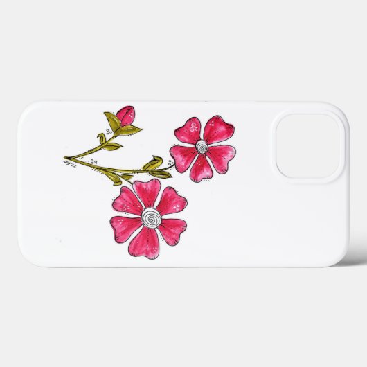 Cute Whimsical Pink Flowers Case-Mate iPhoneケース (裏面 (横))