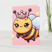 Cute Whimsical Queen Bee Baby Shower Announcement  ノートカード (正面)