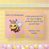 Cute Whimsical Queen Bee Baby Shower Announcement  ノートカード