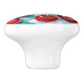 Cute Whimsical Retro Mid-Century Cherries & Plaid セラミックノブ (側面)