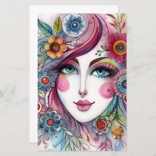 Cute Whimsical Scrapbook Paper For Paper Crafts (正面/裏面)