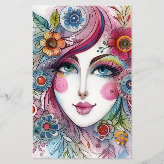 Cute Whimsical Scrapbook Paper For Paper Crafts (正面)