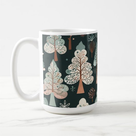 Cute Whimsical Tree コーヒーマグカップ (左)