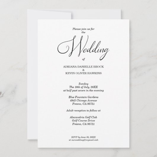 Cute Whimsical Typography Custom Photo Couple 招待状 (裏面)