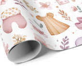 Cute Whimsical Watercolor Baby Shower Wrapp ラッピングペーパー (ロールコーナー)