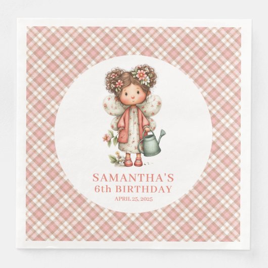 Cute Whimsy Fairy Blush Flowers 2nd Birthday  (正面)