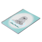 Cute White Baby Sea Otter , Merry Christmas ノートブック (左側)