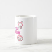 Cute White Bunny Rabbits Kawaii Easter Pattern コーヒーマグカップ (中央)