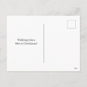 Cute White Cat in Snow Christmas Postcard シーズンポストカード (裏面)