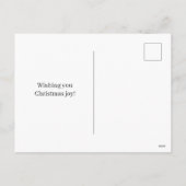 Cute White Cat in Snow Christmas Postcard シーズンポストカード (裏面)