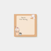 Cute White Cat Memo Meal Planning kawaii food ポストイット (正面)