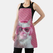  Cute  White Cat  – Personalized エプロン (インサイチュ)