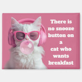 Cute White Cat – Personalized マグネット (正面)