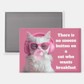  Cute  White Cat  – Personalized マグネット (正面/裏面)