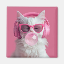  Cute  White Cat  – Personalized マグネット
