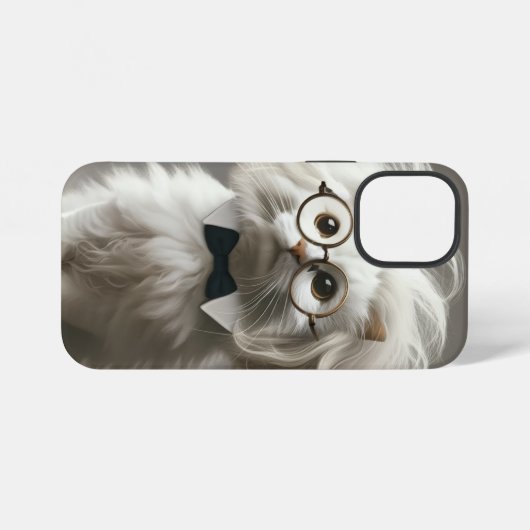  Cute  White Cat  – Personalized iPhoneケース (裏面横)