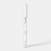 Cute White Cat Phone Case – Pink Floral Design iPhoneケース (右側面)