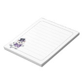 Cute White Cat Top Hat Whimsical Lined ノートパッド (回転)