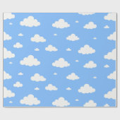 Cute white clouds pattern sky blue seamless wrappi ラッピングペーパー (フラット)
