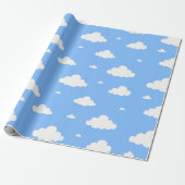 Cute white clouds pattern sky blue seamless wrappi ラッピングペーパー (アンロールド)